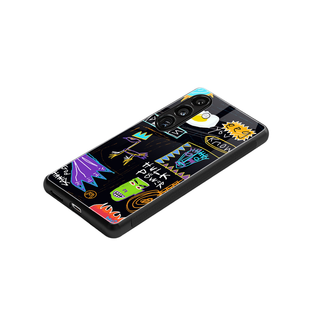 whimsy back phone cover | glass case for samsung galaxy s25 plus
