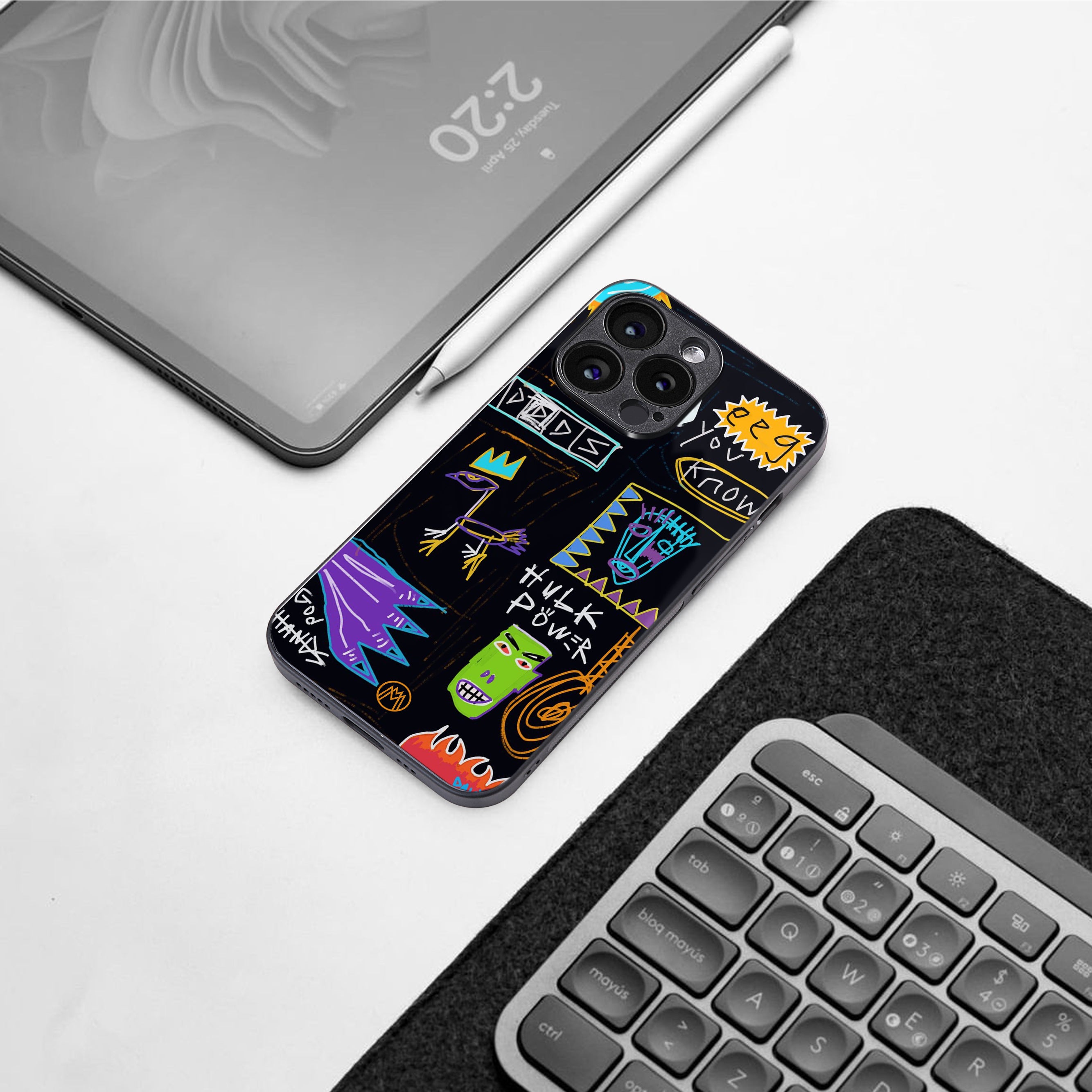 whimsy back phone cover | glass case for iphone 16 plus