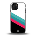 white green red pattern stripes back phone cover | glass case for iphone 13 mini