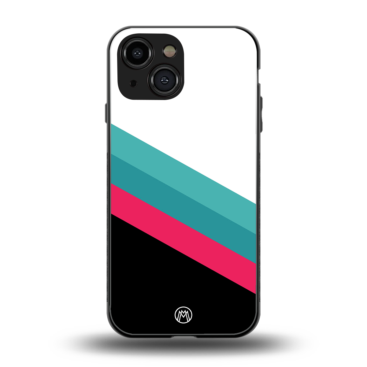 white green red pattern stripes back phone cover | glass case for iphone 13 mini