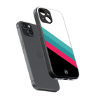 white green red pattern stripes back phone cover | glass case for iphone 13 mini