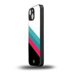 white green red pattern stripes back phone cover | glass case for iphone 13 mini