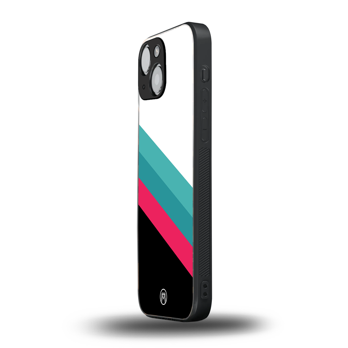 white green red pattern stripes back phone cover | glass case for iphone 13 mini