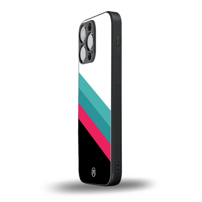 white green red pattern stripes back phone cover | glass case for iphone 13 pro max