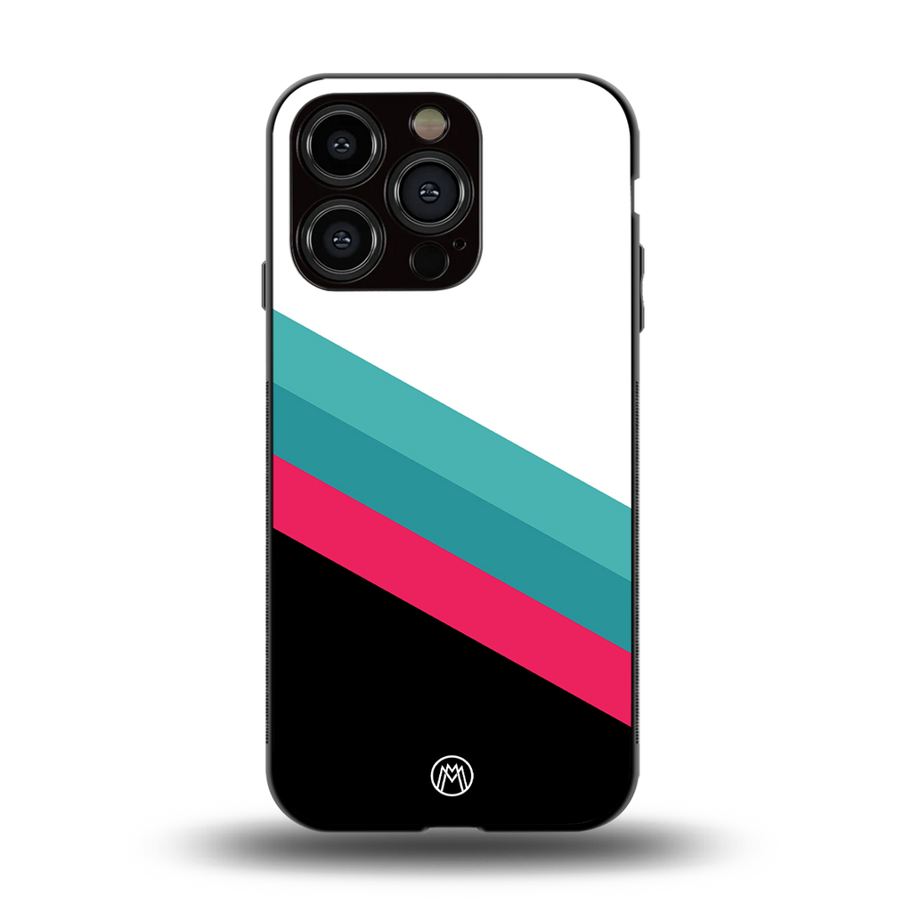 white green red pattern stripes back phone cover | glass case for iphone 13 pro
