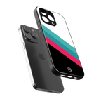 white green red pattern stripes back phone cover | glass case for iphone 13 pro
