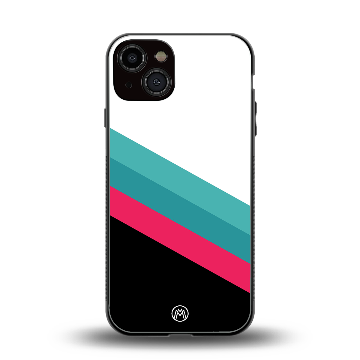 white green red pattern stripes back phone cover | glass case for iphone 13