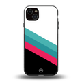 white green red pattern stripes back phone cover | glass case for iphone 15 plus