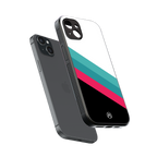 white green red pattern stripes back phone cover | glass case for iphone 14 plus