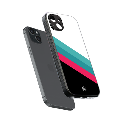white green red pattern stripes back phone cover | glass case for iphone 14 plus