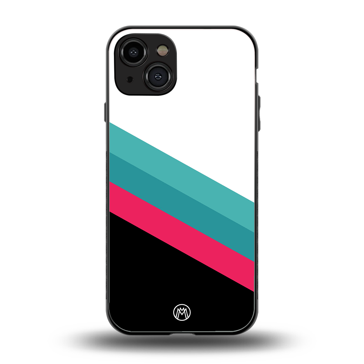 white green red pattern stripes back phone cover | glass case for iphone 15