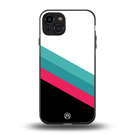 white green red pattern stripes back phone cover | glass case for iphone 15