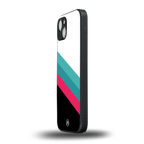 white green red pattern stripes back phone cover | glass case for iphone 15
