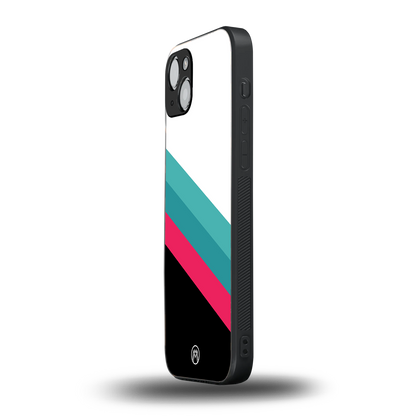 white green red pattern stripes back phone cover | glass case for iphone 15