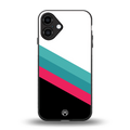 white green red pattern stripes back phone cover | glass case for iphone 16 plus