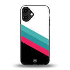 white green red pattern stripes back phone cover | glass case for iphone 16 plus