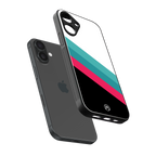 white green red pattern stripes back phone cover | glass case for iphone 16 plus