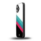 white green red pattern stripes back phone cover | glass case for iphone 16 plus