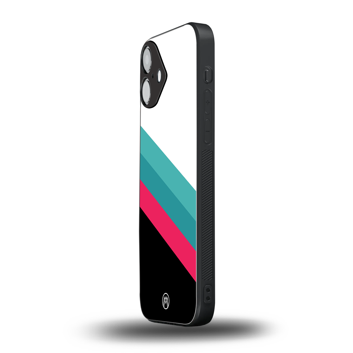 white green red pattern stripes back phone cover | glass case for iphone 16 plus