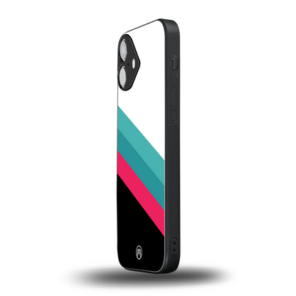 white green red pattern stripes back phone cover | glass case for iphone 16 plus