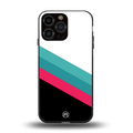 white green red pattern stripes back phone cover | glass case for iphone 16 pro max