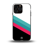 white green red pattern stripes back phone cover | glass case for iphone 16 pro max