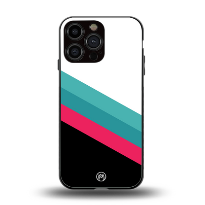 white green red pattern stripes back phone cover | glass case for iphone 16 pro max