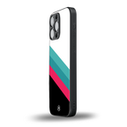 white green red pattern stripes back phone cover | glass case for iphone 16 pro max