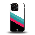 white green red pattern stripes back phone cover | glass case for iphone 16 pro