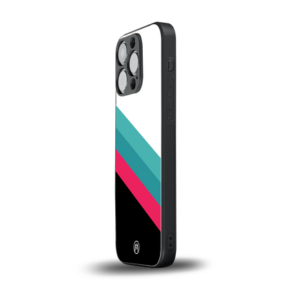 white green red pattern stripes back phone cover | glass case for iphone 16 pro