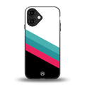 white green red pattern stripes back phone cover | glass case for iphone 16