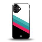 white green red pattern stripes back phone cover | glass case for iphone 16