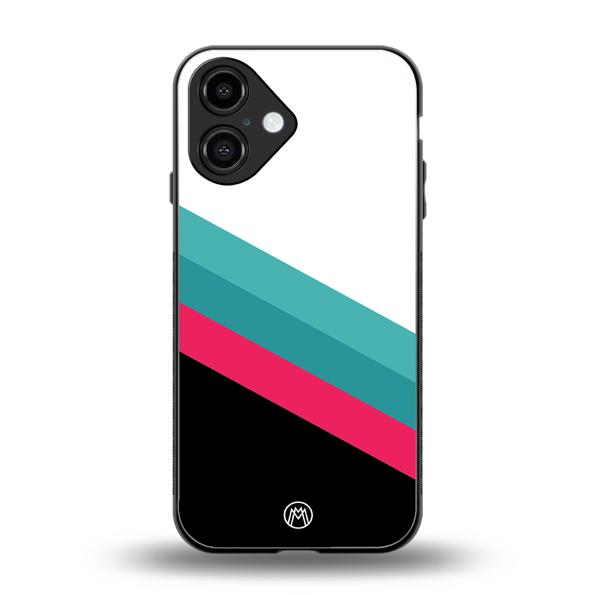white green red pattern stripes back phone cover | glass case for iphone 16