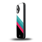 white green red pattern stripes back phone cover | glass case for iphone 16