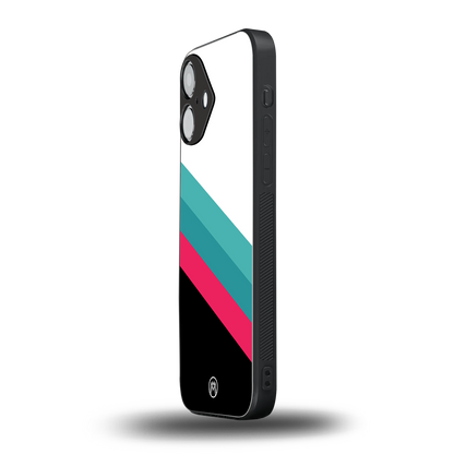 white green red pattern stripes back phone cover | glass case for iphone 16