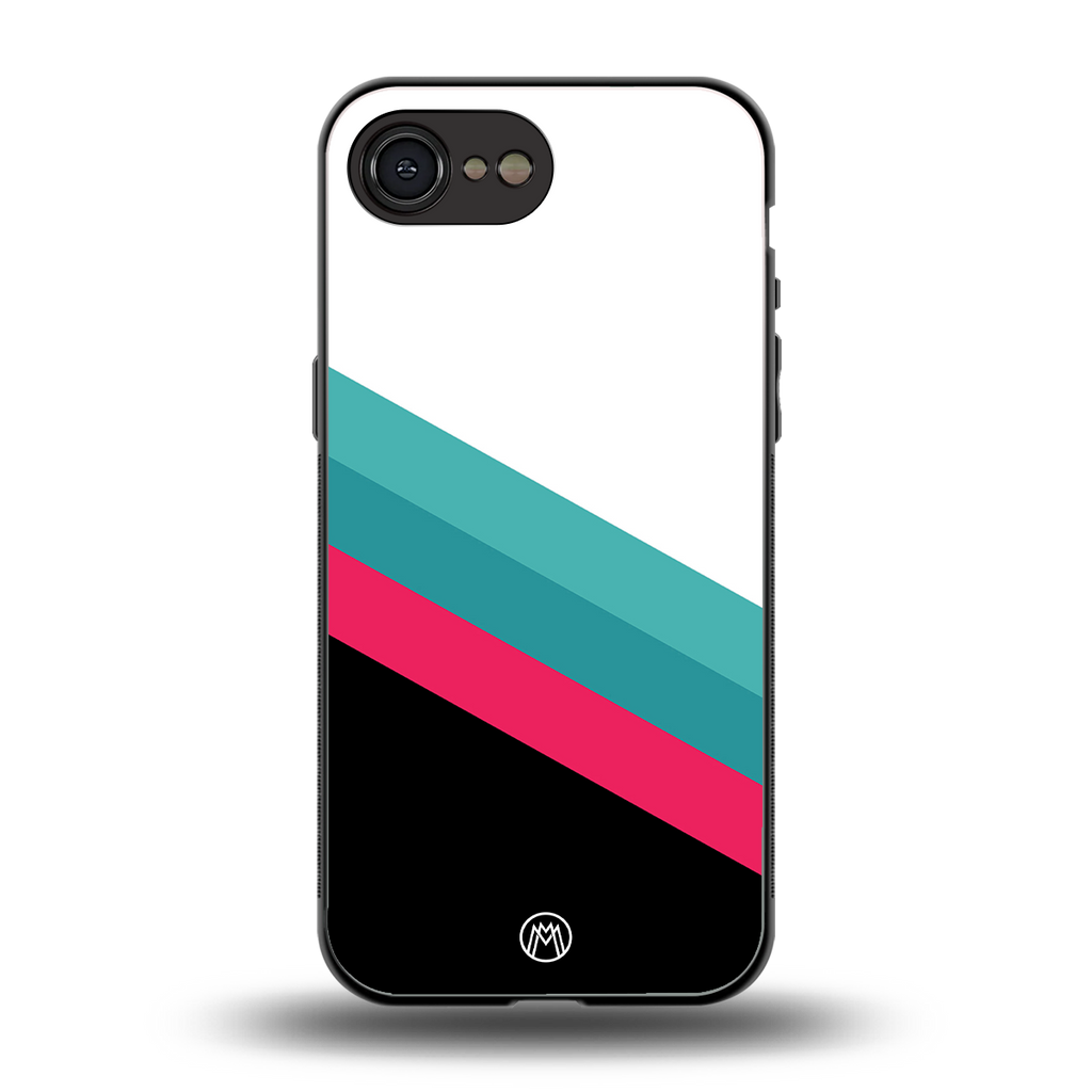 white green red pattern stripes back phone cover | glass case for iphone 16e