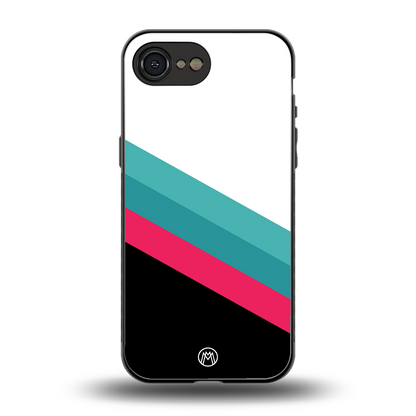 white green red pattern stripes back phone cover | glass case for iphone 16e