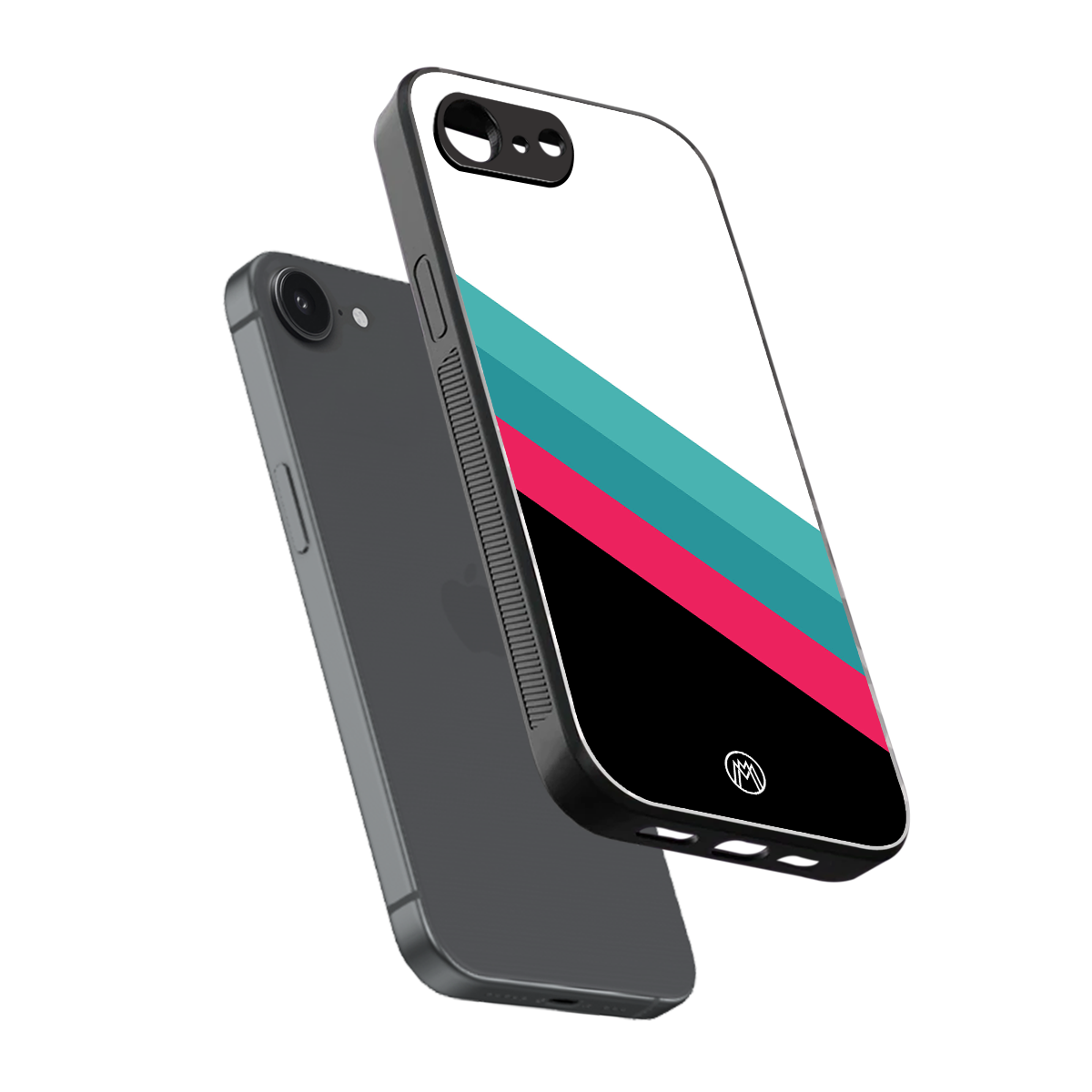 white green red pattern stripes back phone cover | glass case for iphone 16e