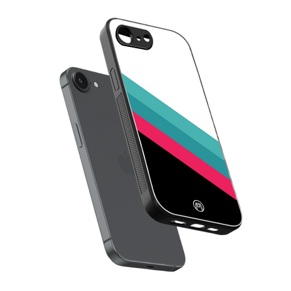 white green red pattern stripes back phone cover | glass case for iphone 16e