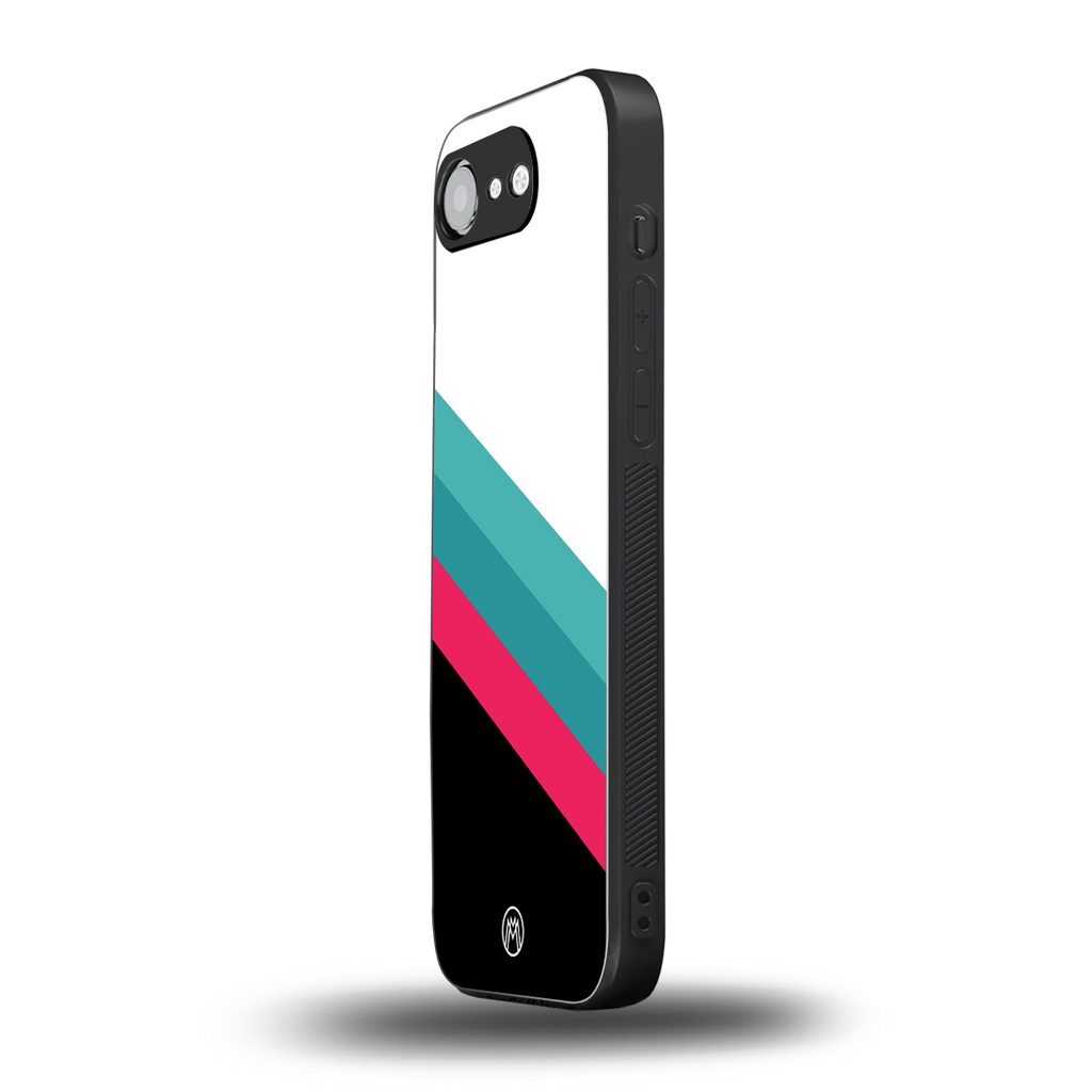 white green red pattern stripes back phone cover | glass case for iphone 16e