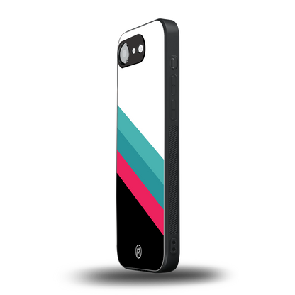 white green red pattern stripes back phone cover | glass case for iphone 16e