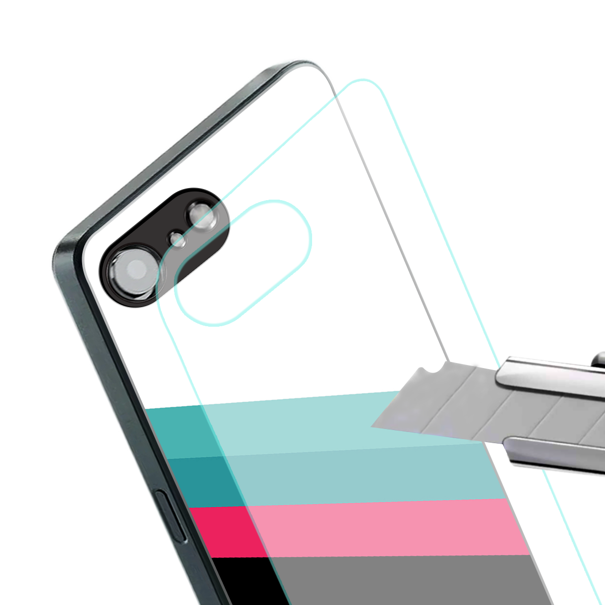 white green red pattern stripes back phone cover | glass case for iphone 16e