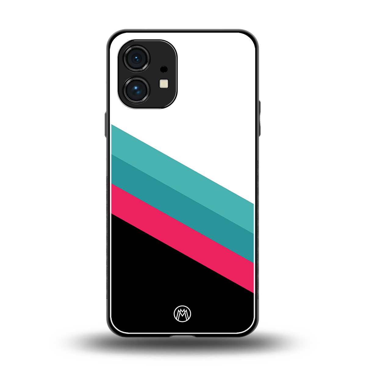 white green red pattern stripes back phone cover | glass case for nothing phone 1