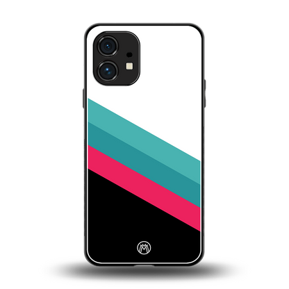 white green red pattern stripes back phone cover | glass case for nothing phone 1