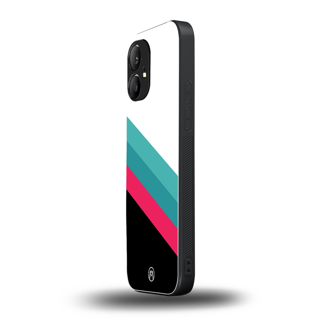 white green red pattern stripes back phone cover | glass case for nothing phone 1