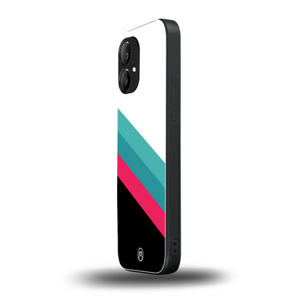 white green red pattern stripes back phone cover | glass case for nothing phone 1