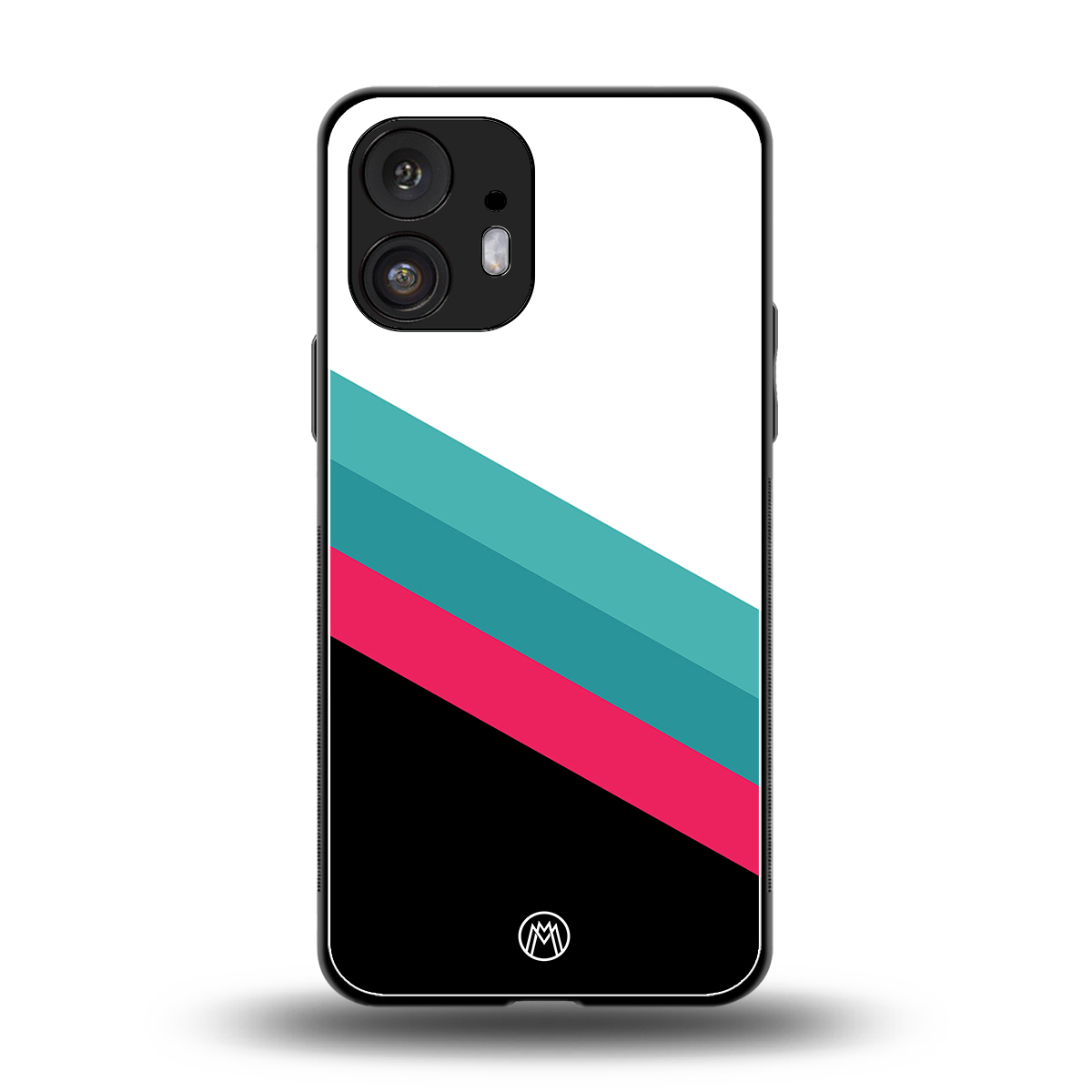 white green red pattern stripes back phone cover | glass case for nothing phone 2