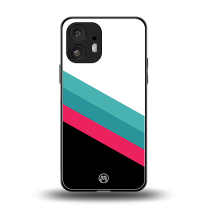 white green red pattern stripes back phone cover | glass case for nothing phone 2