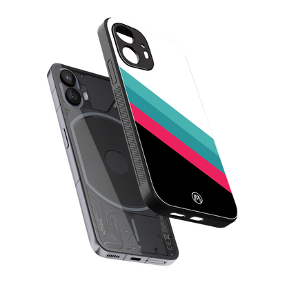 white green red pattern stripes back phone cover | glass case for nothing phone 2