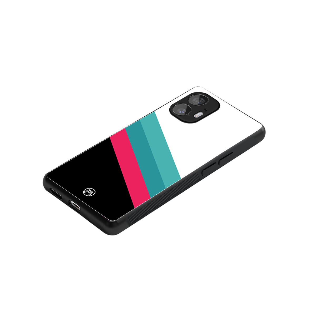 white green red pattern stripes back phone cover | glass case for nothing phone 2